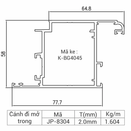 JP-8304 - Cánh cửa đi mở trong 83
