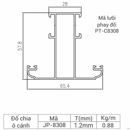 JP-8308 - Đố tĩnh chia cánh 83