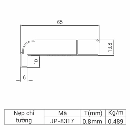 JP-8317 - Nẹp chỉ tường 83