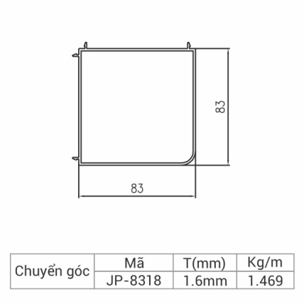 JP-8318 - Thanh chuyển góc 83