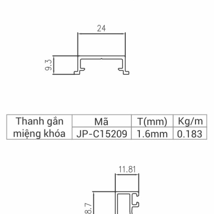 JP-C15209 - Thanh gắn miệng khóa 115