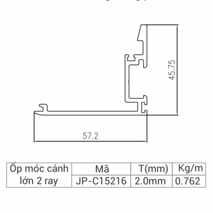 JP-C15216 - Ốp cánh móc lớn 2 ray 115