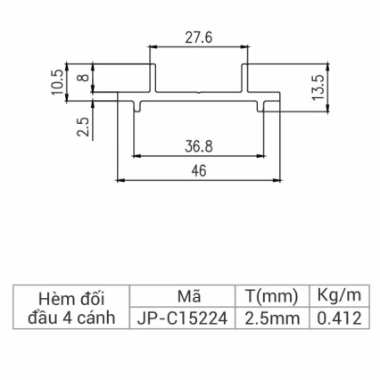 JP-C15224 - Hèm đối đầu 4 cánh 115