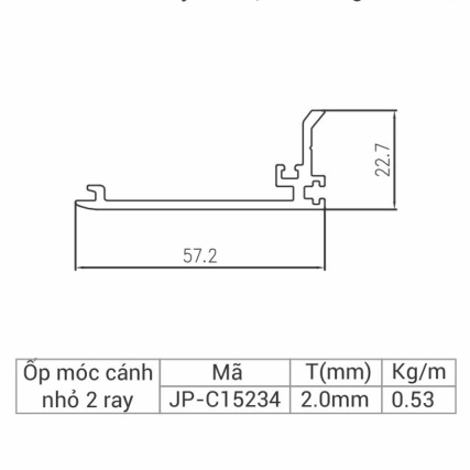 JP-C15234 - Ốp móc cánh nhỏ 2 ray 115