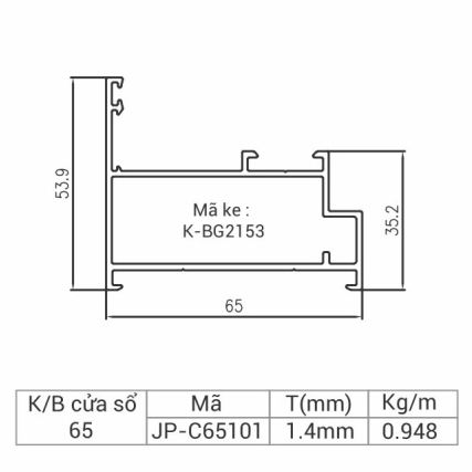 JP-C65101 - Khung bao cửa sổ 65