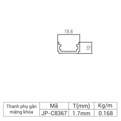 JP-C8367 - Thanh phụ gắn miệng khóa 83