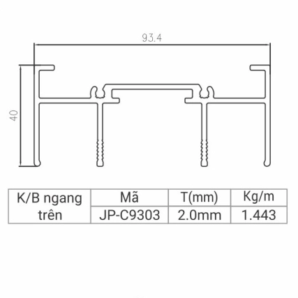 JP-C9303 - Khung bao ngang trên 93