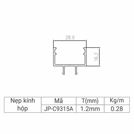 JP-C9315A - Nẹp kính hộp 93