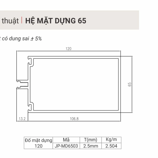 JP-MD6503 - Đố mặt dựng 120