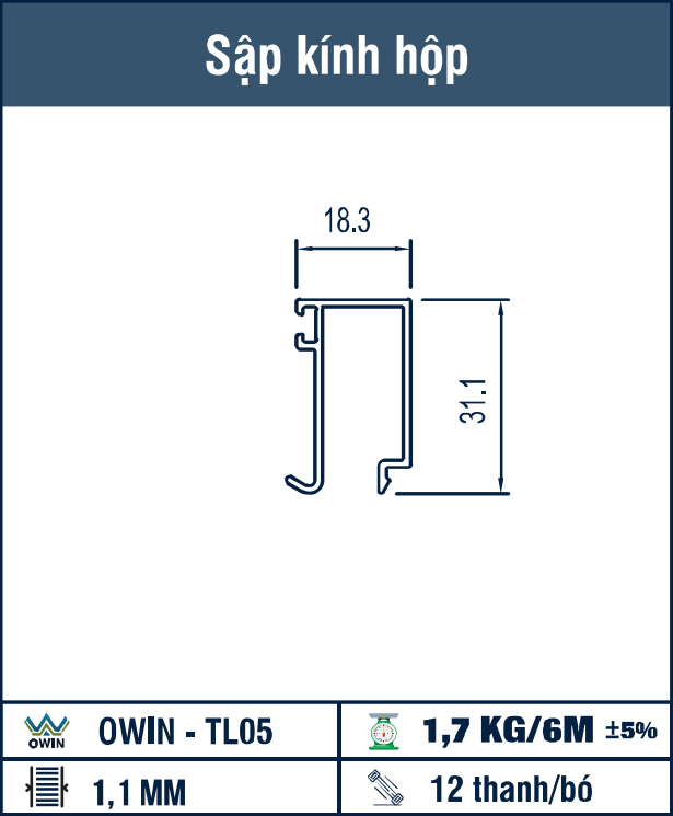 OWIN-TL05 - Sập kính hộp
