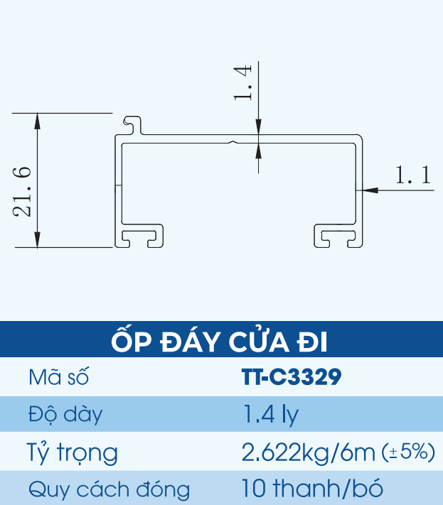 TT-C3329 - Ốp đáy cửa đi