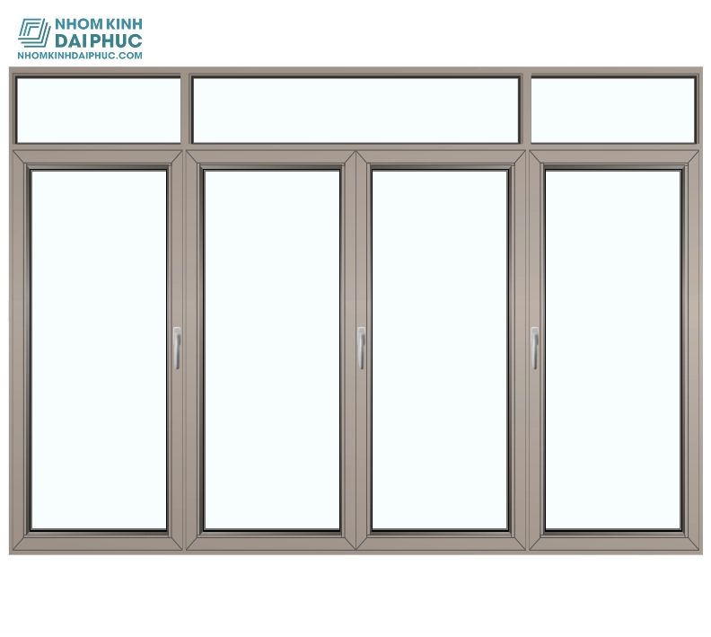 Cửa sổ 4 cánh mở quay nhôm Maxpro hệ R65