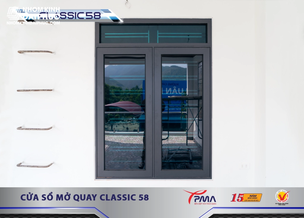 Cửa sổ mở quay nhôm PMA hệ Classic 58