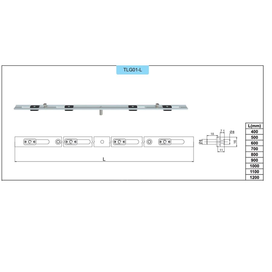 Thanh chuyền động đa điểm KINLONG TLG01-1200 chất liệu hợp kim nhôm